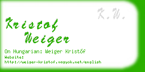 kristof weiger business card