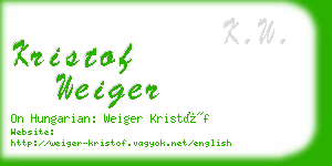 kristof weiger business card